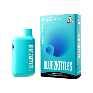 Blue Zkittles Flavor Delta8 THC 3000mg Disposable Device Blue Box PUFF DELTA